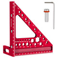 6.5'' Metric 3D Multi-Angle Measuring Ruler, Aluminum Carpenter Square for Woodworking, 15°-90° Layout Tool, Drawing Line Ruler for Precise Marking and Cutting(mm)