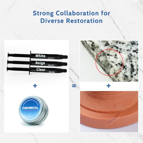 Quartz Countertop Repair Kit, Granite & Marble Repair Kit, 30s Quick-Drying Repair Chip for Edge Chips, Cracks, Scratches and Holes on Ceramic Tile, Bath Tub, Sink and Other Stone Surfaces - size: 0.09 Fl Oz (Pack of 3)