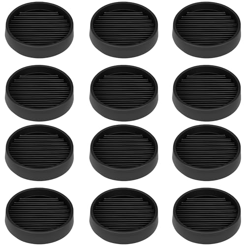 2.5X2.5 Round Rubber Caster Cups, Non Slip Furniture Pads - 12 Pack - color: Black, size: 2.5” 12pcs