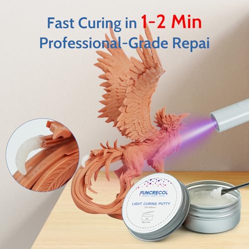 UV Light Curing Putty for Model Kit Repairs & Detailing, Fast Repair Filler for Nicks,Scratches,Cracks on Resin,Quartz,Ceramic,Wood,Plastic,Stone,and Other Countertop Surfaces,50g - size: 50g
