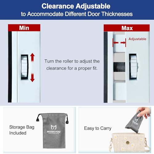 Portable Door Lock for Home/Hotel Security, Flip Action Style - color: White