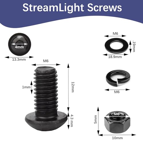 20 PCS M6*12 Cup Head Nuts and Bolts, Hex Head Bolt, Furniture Spare Parts, Crib Bolts Replacement Kit, Fully Threaded, Black Oxide Furniture Screws Connector for Chair Furniture Cots Beds - size: M6*12
