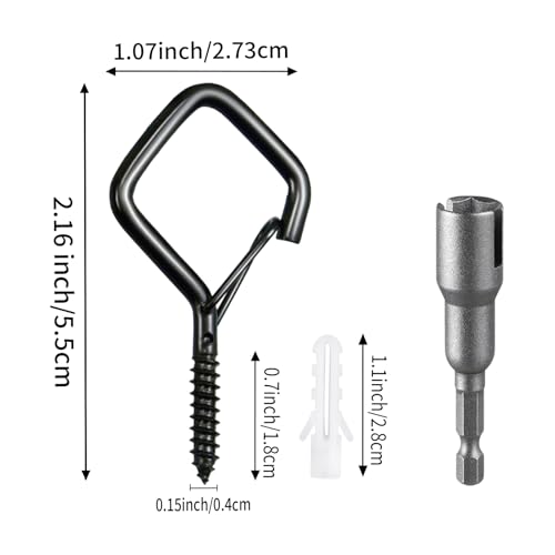 34 Pcs 2.2in Windproof Ceiling Hooks for Plants & Lights - color: Black, size: 34Pcs