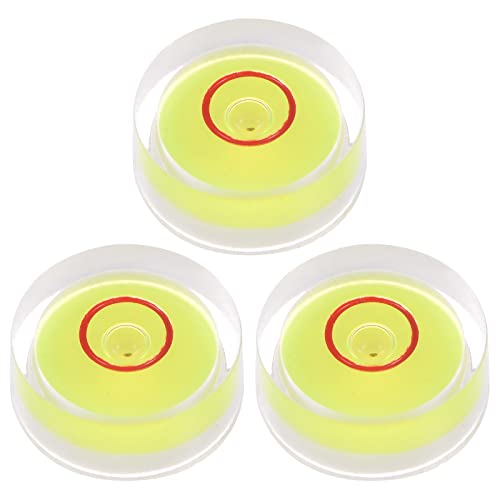 HARFINGTON 3pcs Round Bubble Level 15x6mm Mini Circular Bullseye Spirit Levels for Leveling Camera Tripod Telescope Workshop Turntable Pictures Frame, Yellow - color: Yellow (Red Circle), size: 15x6mm