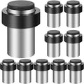 Chumia 10 Pcs Floor Mounted Door Stopper Stainless Steel,Silver - color: Silver