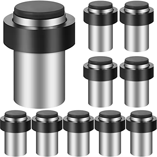 Chumia 10 Pcs Floor Mounted Door Stopper Stainless Steel,Silver - color: Silver