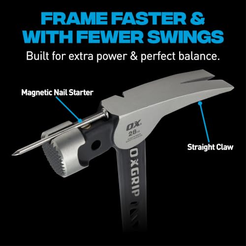 OX Ultrastrike 28 oz Framing Hammer Milled Face, Martillos de Construccion - size: 28-oz, Milled Face