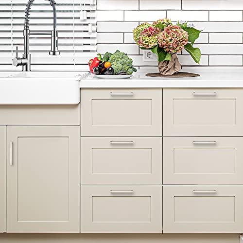 Ravinte Brushed Nickel Cabinet Handles Square Pulls 6-1/4 Inch 30 Pack | Stainless Steel, Square Bar Grip, Drawer Pulls, Kitchen Cabinet Hardware, For Cupboards, Drawers, Dressers, Cabinets - color: Brushed Nickel