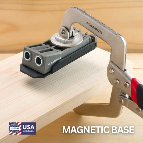 Massca Twin Pocket Hole Jig Kit, Woodworking Tools and Accessories Set