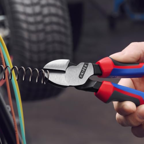 KNIPEX 74 22 200 Comfort Grip High Leverage Angled Diagonal Cutter, 8-Inch, Angled, Comfort Grip - style: 8-Inch, Angled, Comfort Grip
