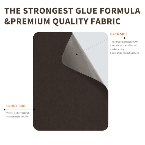 Azobur Sofa Fabric Repair Patch, 6 Piece Microfiber Patches, Self Adhesive Fabric Sofa Patch Repair Fabric, Luxurious Look, Quick Fix Sofa.(Dark Brown) - color: Dark Brown