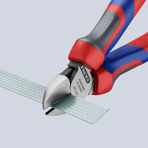 KNIPEX 70 02 160 Comfort Grip Diagonal Cutters - color: Multi-component Grips, Blue/Red, style: atramentized