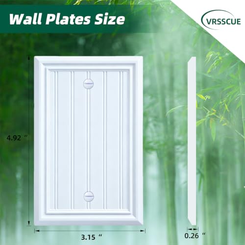 White Natural Material Switch Plates/Blank Wall Plate Covers (4-Pack) - size: Single Blank