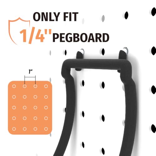 HUHOLE 10 Pack Pegboard Drill Holder Utility Hooks for 1/4 Inch Pegboard