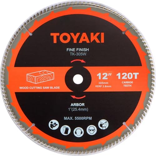 12-Inch Miter Saw Blade, 120-Tooth Hi-ATB for Cutting Wood | Arbor 1-Inch(25.4mm), Ultra-Fine Finish Professional Cutting Wood And Plastic, Use for Miter Saw Table Saw and Circular Saw - size: 12"_120T_arbor(25.4mm)