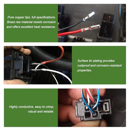290PCS Car Electrical Wire Terminal Pins Connector, 1/1.5/1.8/2.2/2.8/3.5mm Male & Female Wire Pin, 21Type Non-Insulated Plug Electrical Crimp Terminal Pin Connector