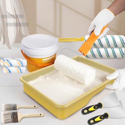 Leshein Paint Roller Kit with Extension Pole, Paint Brushes Set for Walls
