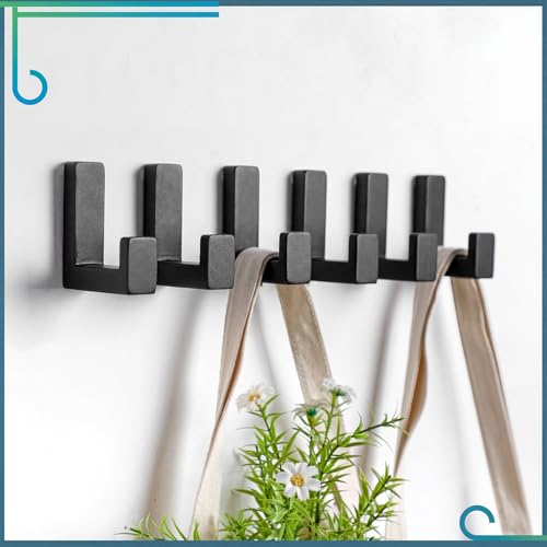 Teenyyou 6 Pcs Cute Kids Wall Hooks Adhesive for Backpack Black - color: Black