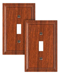 2-Pack Natural Bamboo Fiber Single Toggle Light Switch Covers Wall Plate - color: Wood Grain, size: 1 Toggle 2PK