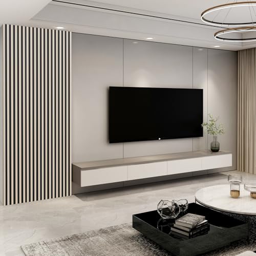 Art3d 96 x 6 Inch WPC 3D Fluted Wood Textured Slat Wall Panels, 8-Pack, Oak - color: WPC Oak, size: 96*6
