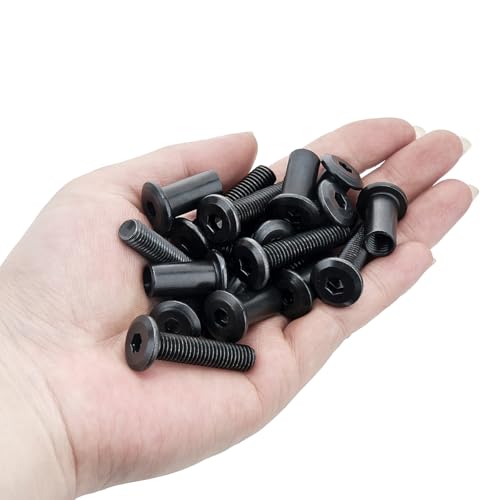 25 Pcs M8x35mm Black Furniture Bolt Cabinet Connector Screws for Furniture - size: M8x35mm