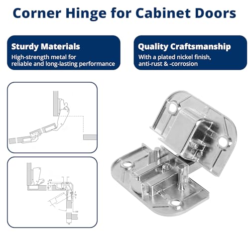 2-Pack Adjustable Concealed Pie-Cut Corner Cabinet Hinge 343.90.710 Hinges - size: 2 Pack