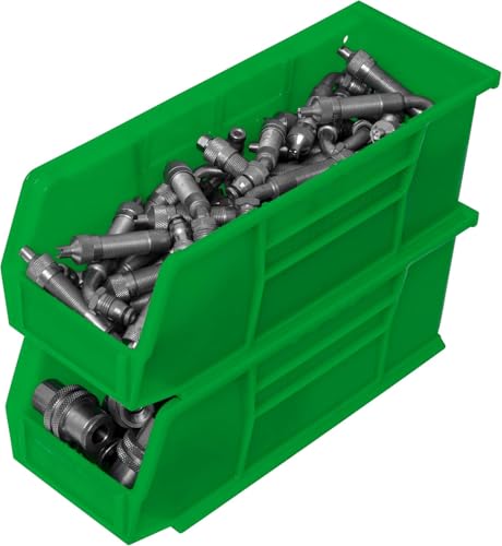 Akro-Mils 30224 AkroBins Plastic Storage Bins, 11"x 4"x 4", Green, 12-Pack - color: Green