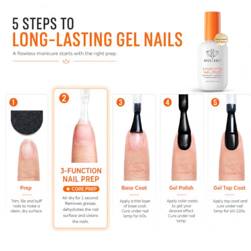 modelones Nail Dehydrator and Primer, 3-in-One HEMA-Free Nourishing Prep - color: Nail Dehydrator and Primer Clear