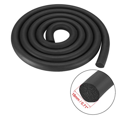 uxcell Foam Rubber Seal Weather Strip 18mm Diameter 2 Meters Long Black - size: 18mm x2m