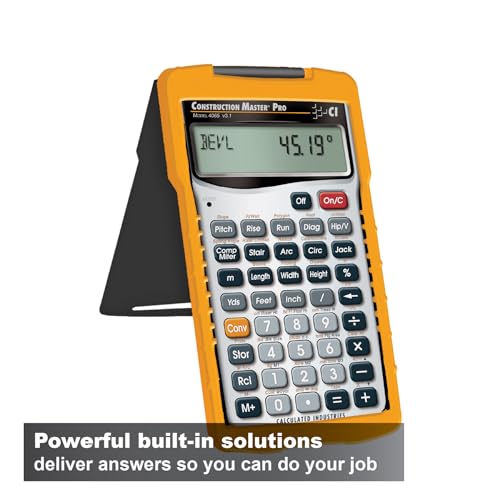 Calculated Industries 4065 Construction Master Pro Advanced Construction Math Feet-inch-Fraction Calculator for Contractors, Estimators, Builders, Framers, Remodelers, Renovators and Carpenters - style: Handheld