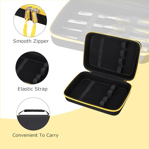 Tourmate Hard Storage Case for HURRICANE/MECHEER/WFOEJEJ/WORKPRO/Milwaukee Wood Chisel Set - Travel Box Suitable for 4/8 Piece&Complete Sets of Chisels(Box for Sale) (Black & Yellow, M (8 PCS)) - size: M (8 PCS)