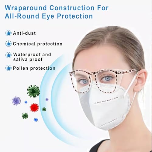 SQIMZAR Safety Glasses Goggles For Women Nurses Protective Eyewear,Anti Fog Safety Goggles - color: Clear Purple+clear Pink