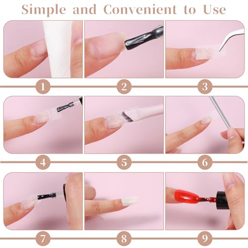 100 PCS Silk Nail Extension Wrap Kit with Tweezers, Nail Art Repair
