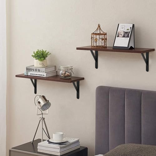 2 Pack L10 x H 8" Black Heavy Duty Shelf Brackets with Screws Metal Shelf Brackets Shelf Support Angle Brackets for Shelves L Brackets Heavy Duty Floating Shelf - size: 10''x8'', style: 2 Pack-Black