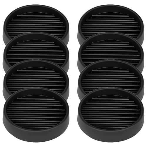 2.5X2.5 Round Rubber Caster Cups, Non Slip Furniture Pads - 8 Pack - color: Black, size: 2.5” 8pcs