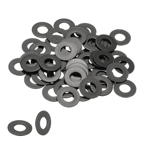 PATIKIL M8 Flat Washers 5/16" ID x 11/16" OD, 50 Pcs 304 Stainless Steel Metal Metric Washers Black Electroplated Flat Gasket Spacer for Screws and Bolts, Black - size: M8 x5/16"ID x 11/16"OD