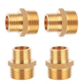 3/8" NPT to 1/4" NPT Brass Reducer Fitting, 4-Pack Solid Brass Hex Nipple | Solid forged brass, ASTM B584, 300 PSI rated. 3/8 male x 1/4 male NPT adapter for HVAC, pneumatic and air compressor systems - size: 3/8"NPT x 1/4" NPT Male
