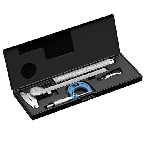 HDLNKAK Dial Caliper 0.001” with Micrometer 0.001”, Stainless Steel Ruler