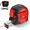 HAUTMEC 3-in-1 Laser Tape Measure, 197ft Digital Tape Measure & 16ft Measuring Tape with Fractions, Laser Measure with Level, Rechargeable Electronic Tape Measure for Construction Contractor