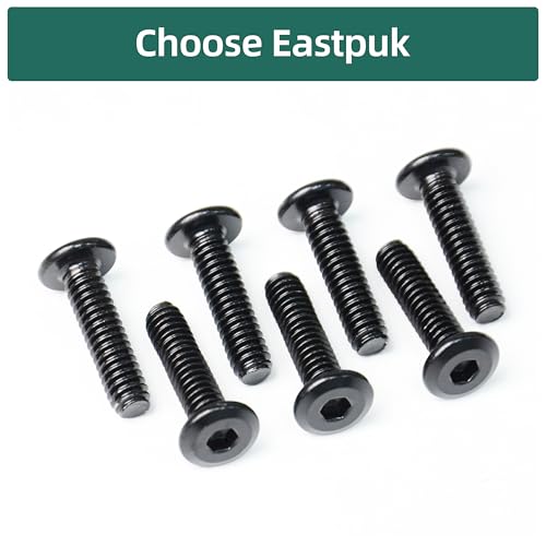 20Pcs M6-1.0 x 50mm Flat Head Socket Cap Screws Bolts 304 Stainless Steel Black Zinc Plated Furniture Bolts, Fully Threaded M6 Bolt with Hex Spanner - size: M6 x 50mm