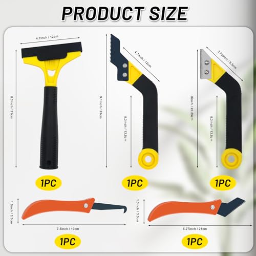 37 Pack Grout Removal Tool Kit, 3 Tile Grout Saws with 20 Extra Cleaning Blades, Hand Grout Saw and Caulk Remover Tool for Bathroom Showers, Ideal for Tile Grout Gap Cleaning and Repair