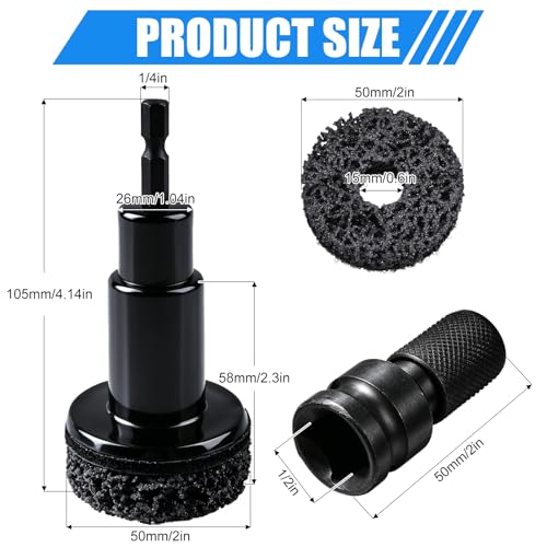 Wheel Hub Cleaning Tool for Quick Rust Removal | Wheel Hub Resurfacing Kit, Wheel Hub & Stud Cleaner Includes 7 Pads, Fits Power Drill & 1/2" Impact Driven Wrenches - color: 9PCS