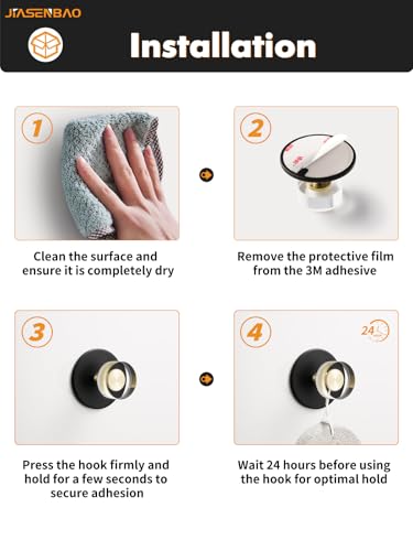 4 Pack Adhesive Crystal Towel Hooks for Bathrooms Black Wall Hooks for Hanging Robe Coat Hooks Kitchen Decorative Heavy Duty Zinc Alloy