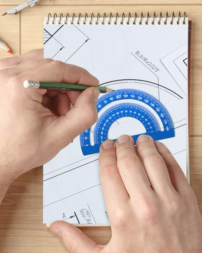 Honagu Triangular Ruler Set, 4+1Pieces Aluminum Alloy Ruler, Metal Drafting Ruler, Geometric Protractor for Students, School Office Supplies (Sky blue, 20cm) - color: Sky Blue