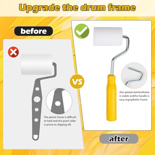 20PCS Paint Brush and Roller Set,Small Paint Roller Set Sponge Applicators, Tray Liner, Mixing Cups & Sticks, Painting Supplies for Cabinet Furniture, DIY All-in-One Paint Tools (2 Inch)