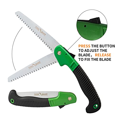 FLORA GUARD 7.7-Inch Folding Hand Saw - color: Green, size: 7.7 Inch