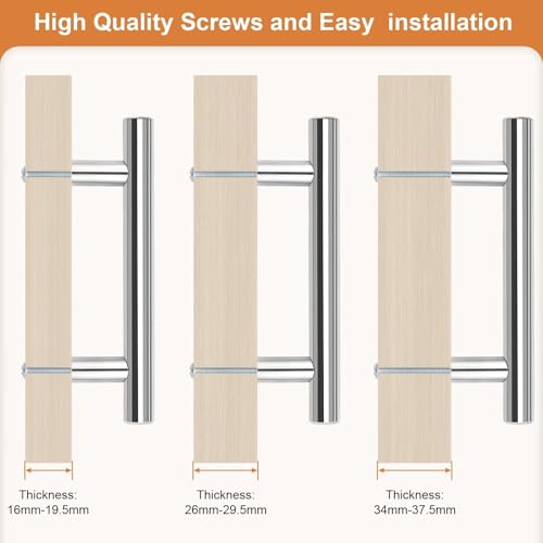 Probrico 30 Pack Hole Centers (76mm) 3inch Polished Chrome Kitchen Cabinet Handles Stainless Steel Polished Chrome Cabinet Pulls Round T Bar Pull Handle for Cabinets and Drawers Total Length 5inch - color: Polished Chrome, size: Hole Centers: 3"
