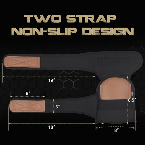 Super Soft Knee Pads for Work, Two Strap Non-Slip Design, Upgraded Replaceable Inner Cushion Leather Knee Pads for Construction, Gardening, Cleaning, Flooring and Garage, Shorts Available - size: Two straps