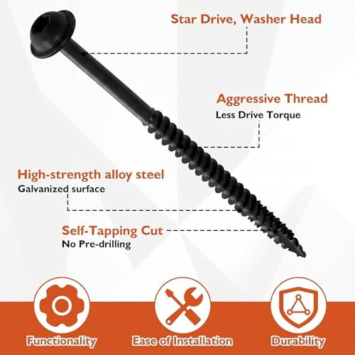 Frienda 2 Pound White Cabinet Screws Bulk #10x3'' Approx. 150 Pcs - color: Black, size: #10x3 Inch