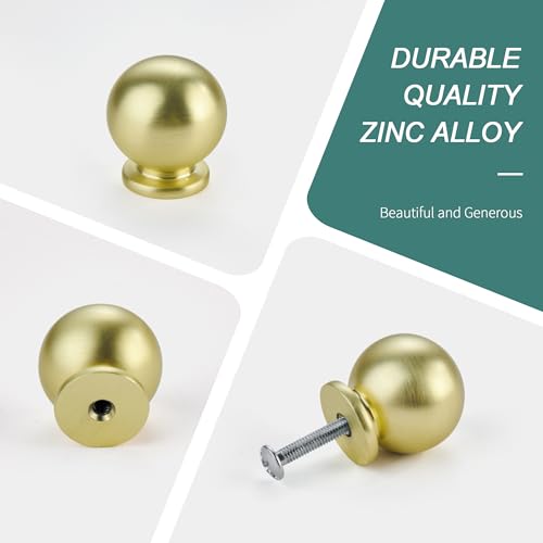 AVICCI 10 Pack Cabinet Knobs Brushed Gold Heavy Duty Solid Cabinet Handles cabinets Dressers Kitchens Handles Bathroom cabinets Cabinet pulls - color: Brushed Gold, size: Knob-10Pcs